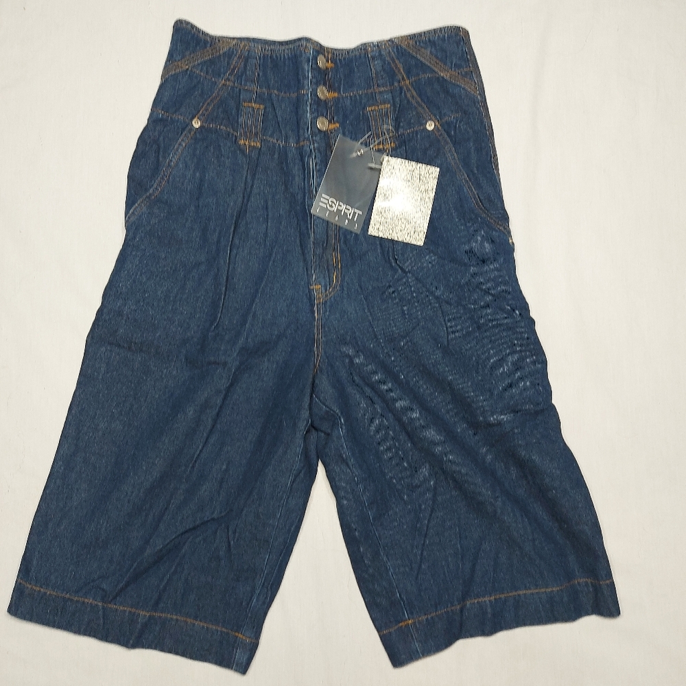 Vintage Esprit Denim Super High Rise Blue Jean Womens Shorts, 24, NWT
